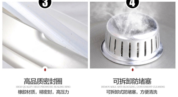 
                                        爱仕达（ASD） 压力锅24CM电磁炉燃气通用304不锈钢高压锅三层钢7L LH1824                