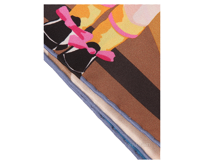 mantero1902 女士花朵图案真丝丝巾 蓝色 f