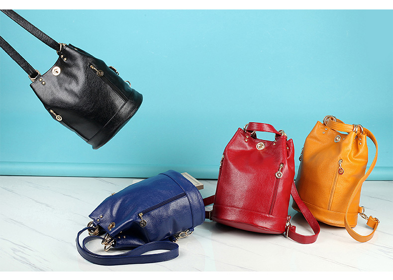 珍妮伯爵2016新款春夏女包手提单肩斜跨女包双肩包 酒红色