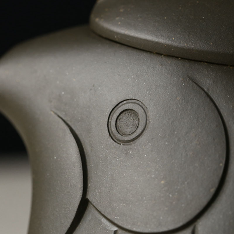 一代花货宗师朱可心嫡传 已故紫砂艺术大师 丁山人 张静《雄鸡壶》