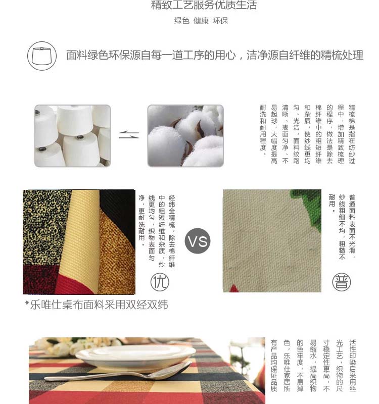 
                                                            乐唯仕纯棉桌布布艺欧式时尚田园风格子台布餐桌布茶几布可定做制 洛索恩绿 140cm*180cm(常用餐桌布)                