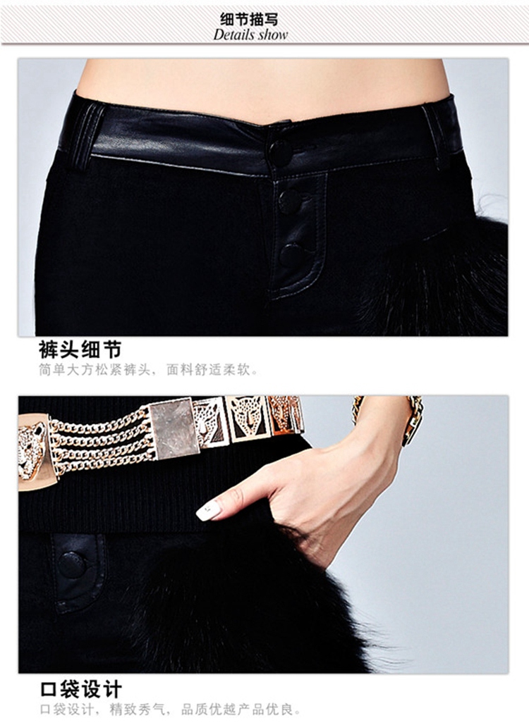 GGQP 加绒加厚皮裤女 韩版打底裤女 紧身显瘦小脚裤女 黑色 M