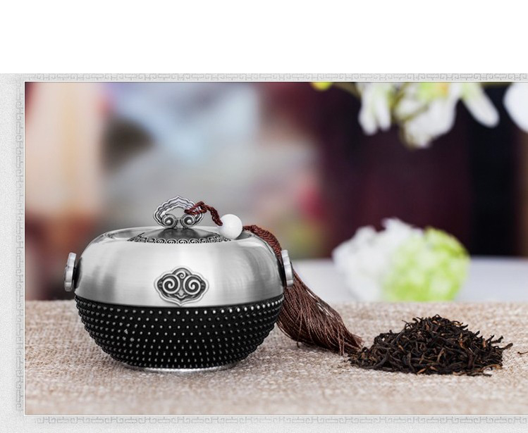 恒家福 锡罐正品 锡茶叶罐醒茶叶罐中号普洱装茶罐储茶 礼品茶具 礼盒