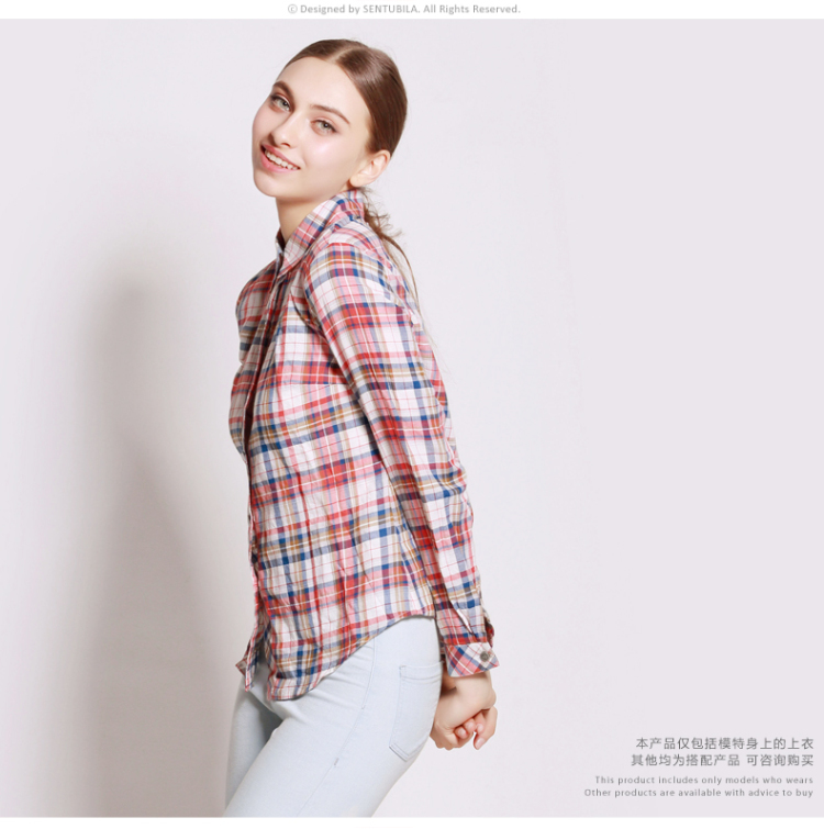 高歌新款女装学院风显瘦百搭衬衣 G2143C07 浅紫色 L