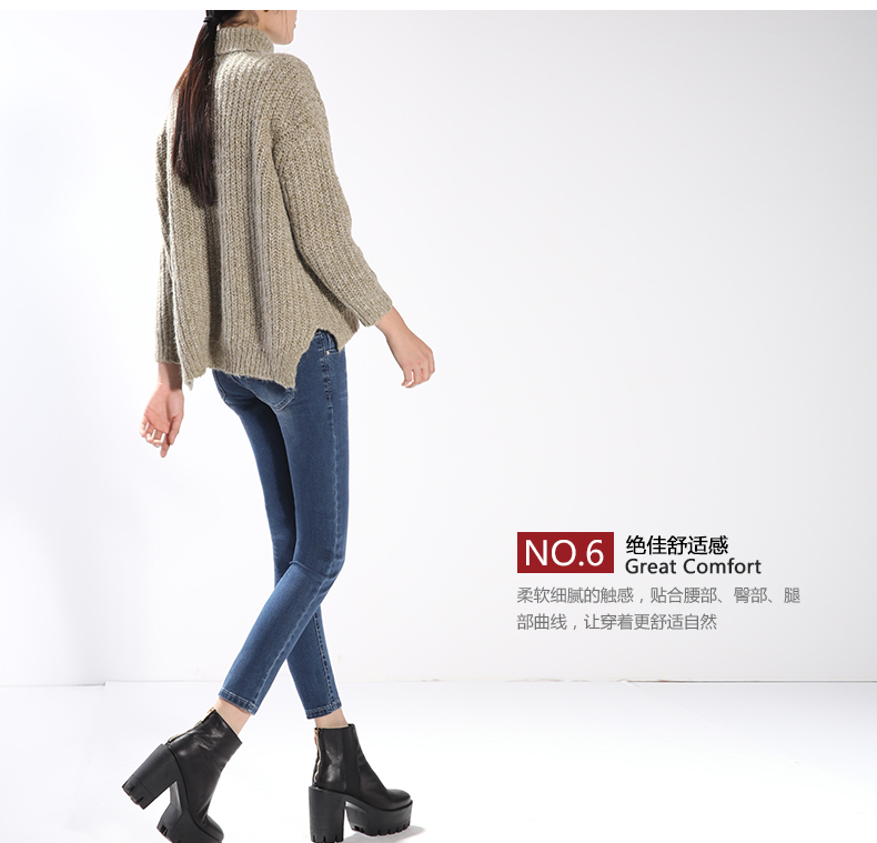 古田森女装小脚牛仔裤女春季新品显瘦灰黑色修身牛仔铅笔裤韩版 黑色 28码 (2尺1)