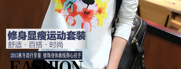 
                                        湖澜卫衣女宽松连帽2017秋季带T恤字母运动休闲套装女三件套H8317 绿色 3XL                
