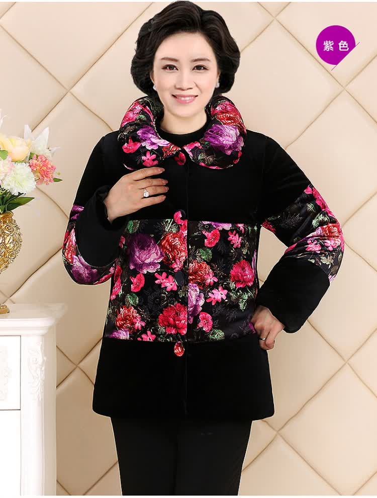 胖织缘福2015新款秋装妈妈装冬装棉衣中老年女装棉服名族风宽松棉服