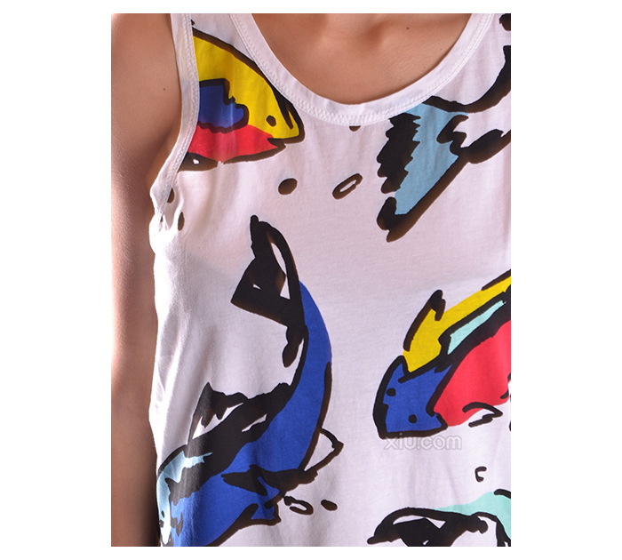 kenzo 高田贤三 女士纯棉涂鸦图案背心 白色 m