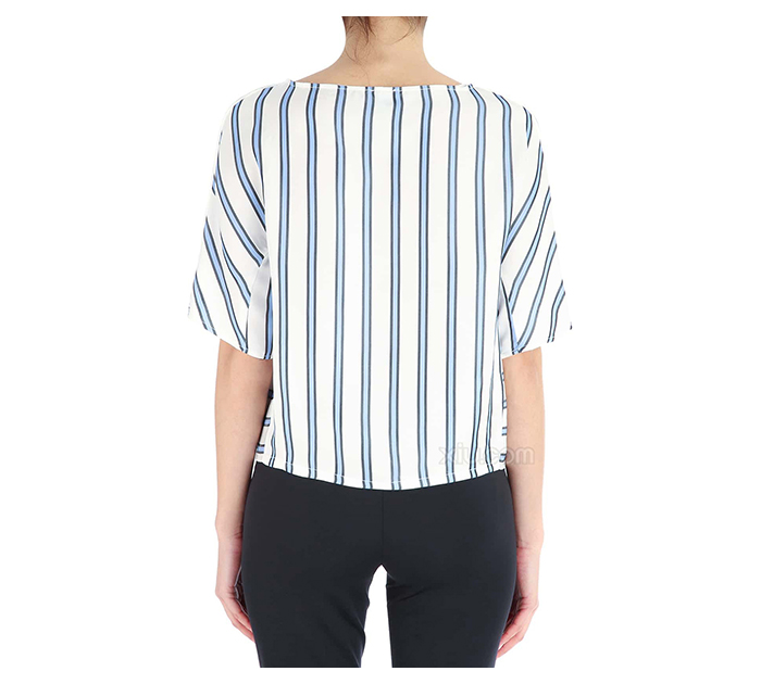 pinko 女士条纹雪纺衫 蓝色 44