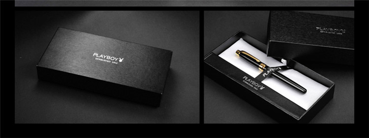花花公子play boy风雅系列 钢笔墨水尖细男女学生签字笔 风雅金夹直头