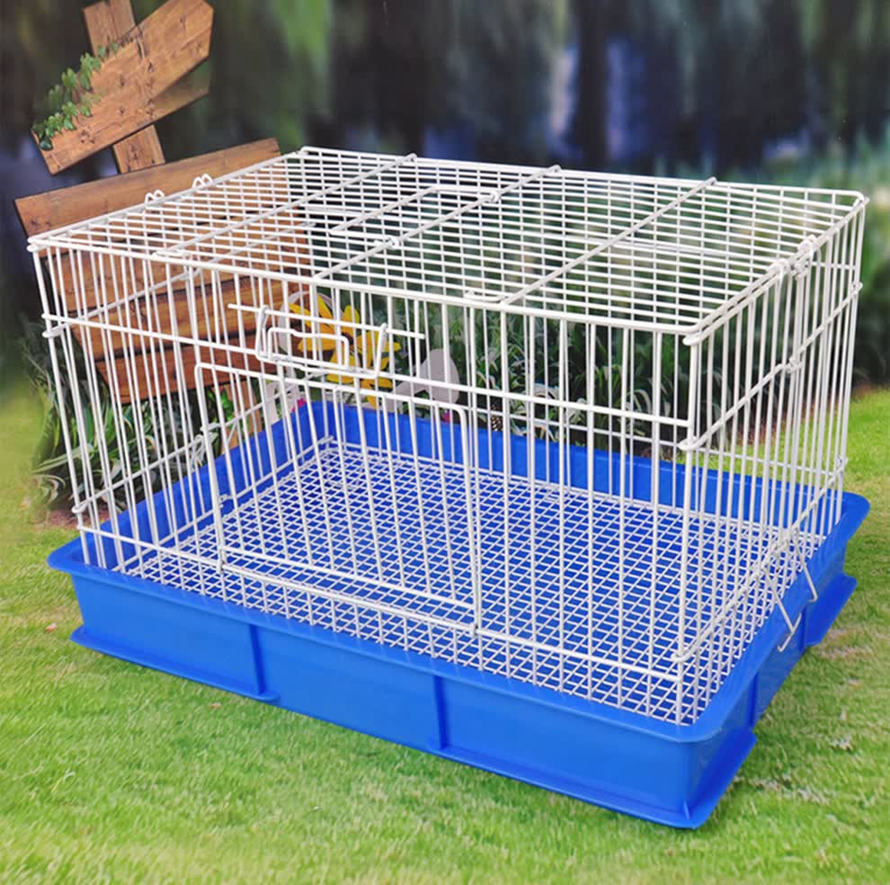 加粗兔笼 折叠笼子 荷兰猪笼 豚鼠笼 大号蓝色豪华款【图片 价格 品牌