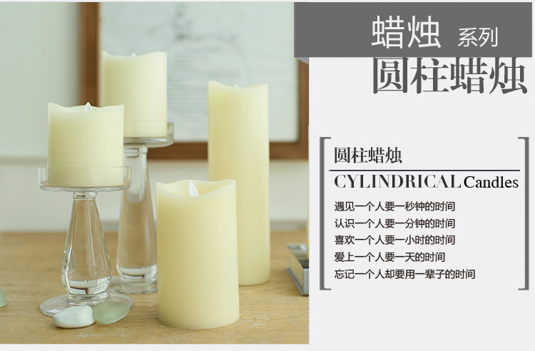 
                                        米子家居 节庆蜡烛永久蜡烛生日求婚表白婚宴经典柱蜡圆柱蜡烛 高7.5*24cm                