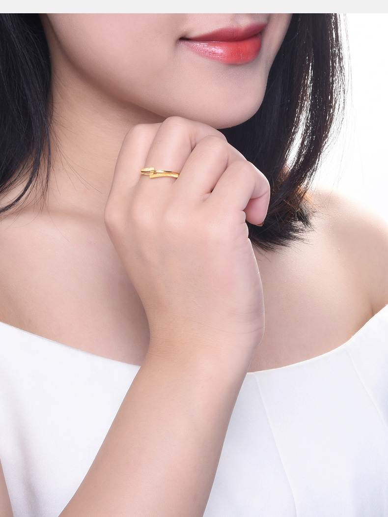 赛菲尔珠宝 无焊料黄金戒指女款 足金999.