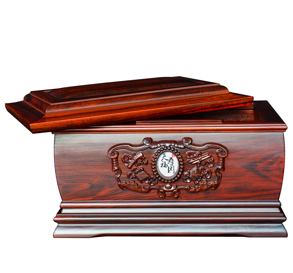 天福寿园红酸枝骨灰盒实木红木寿盒小棺材骨灰盒男女下葬用品云庐