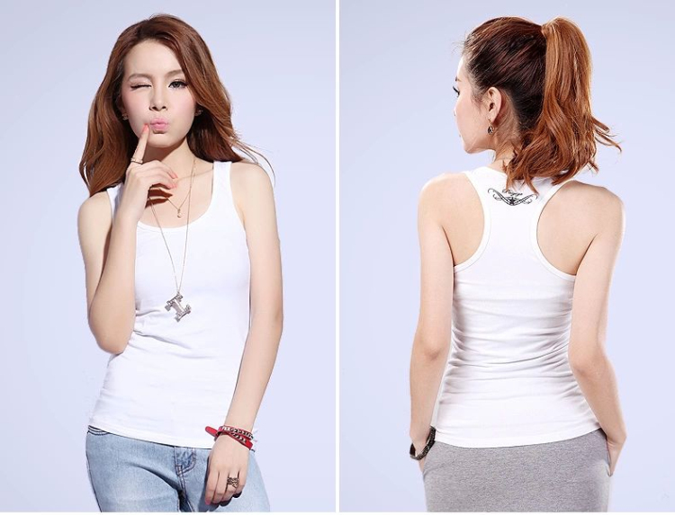 ieq 工字背心 女士小背心打底背心女夏 吊带衫 绿色 短款