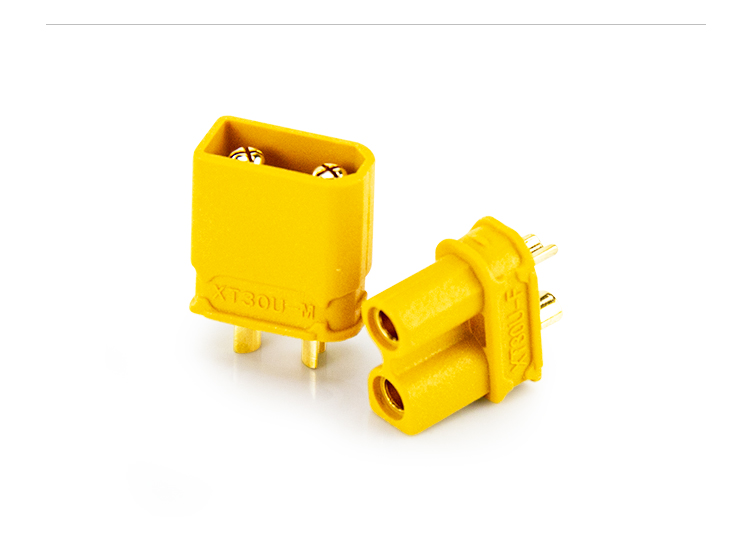 汇君连接器xt30u插锂电池插头航模接口全铜镀金香蕉插头焊接锂电池