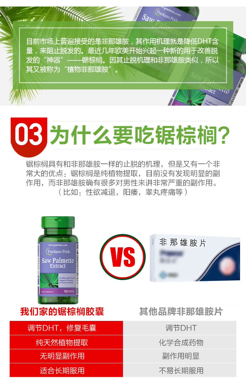 抢6折进口锯棕榈植物非那雄胺软胶囊防发脱前列腺i炎搭番茄红素