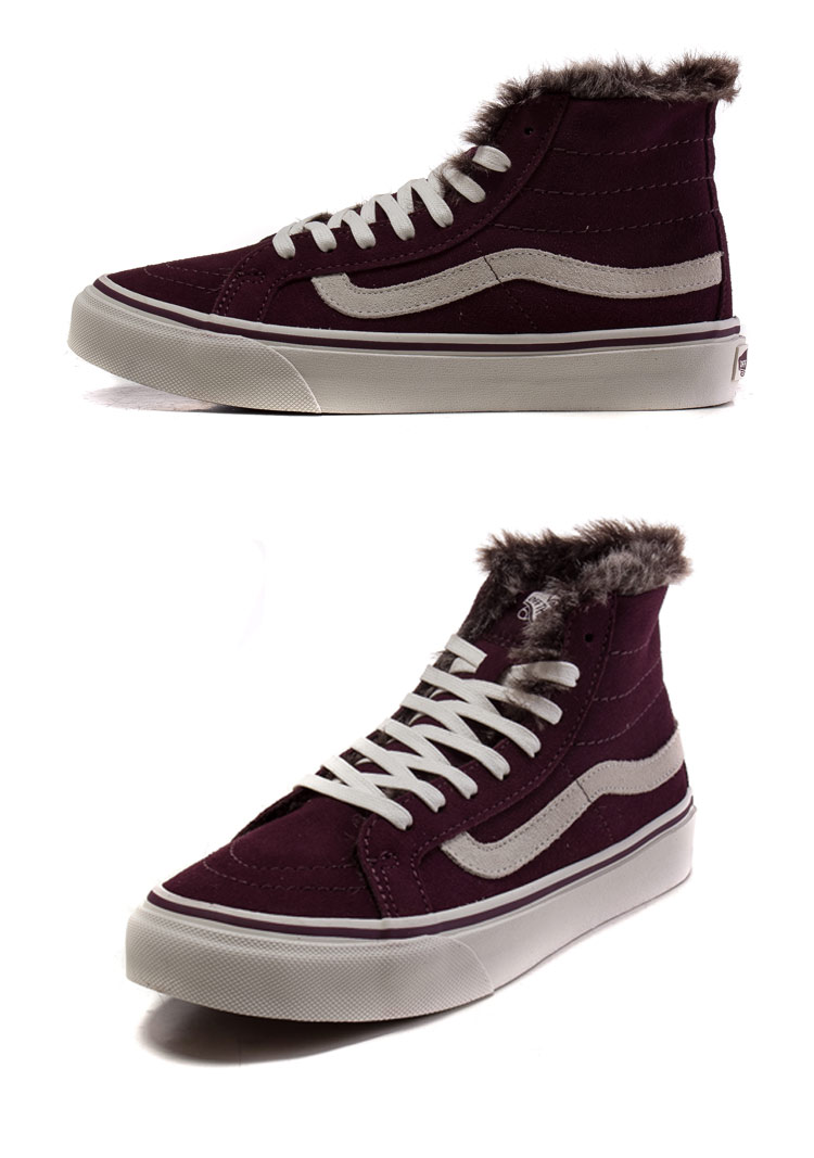 范斯vans女鞋sk8-hi冬季新款运动鞋休闲反绒皮高帮vn00018ii5v热 褐色