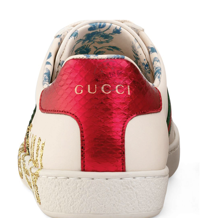 gucci古驰女鞋ace系列guccy印花运动鞋5252680g2d09072白色36