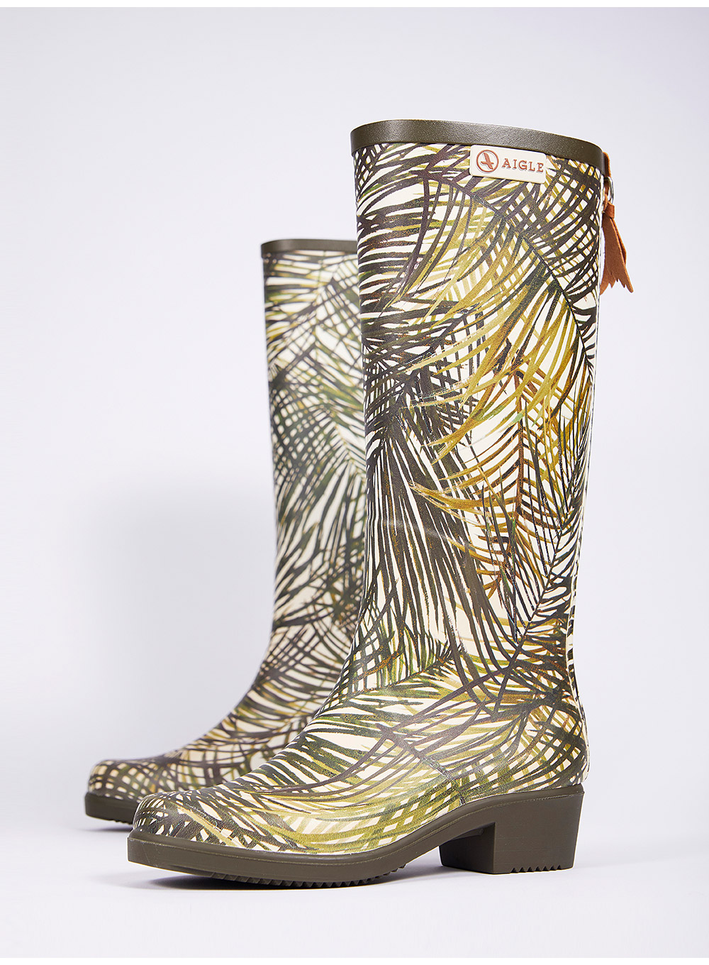 aigle艾高mis jul print女款高帮印花休闲舒适环保材质手工雨靴 冷杉