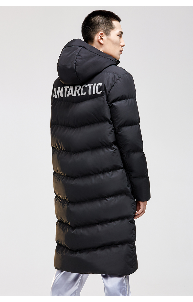 anta安踏男装中长款连帽羽绒服男春季新款保暖羽绒外套防风上衣