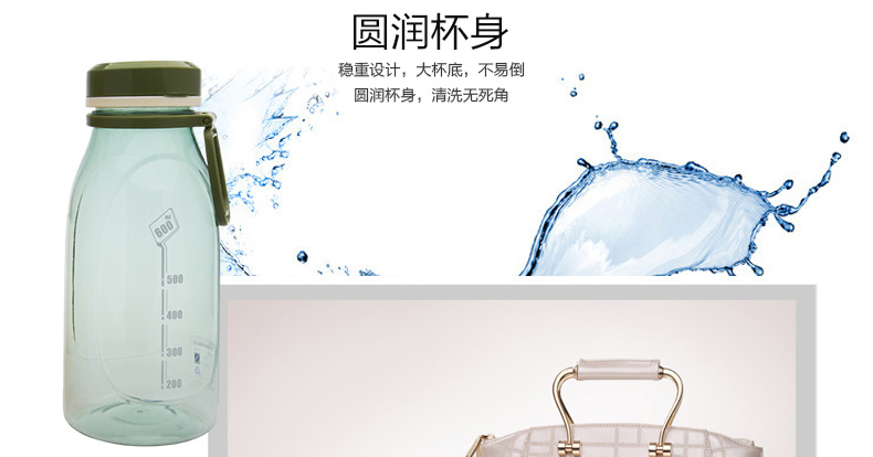 
                                        茶花多棱运动水杯 带盖便携茶杯随手杯耐热运动水壶 多棱杯450ml                