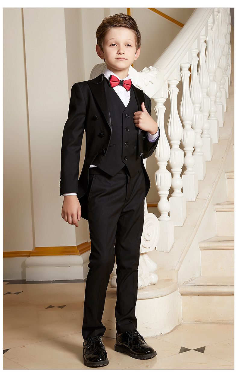 班纳队长男童燕尾服套装花童礼服儿童小西装套装新款男孩西服套装燕尾