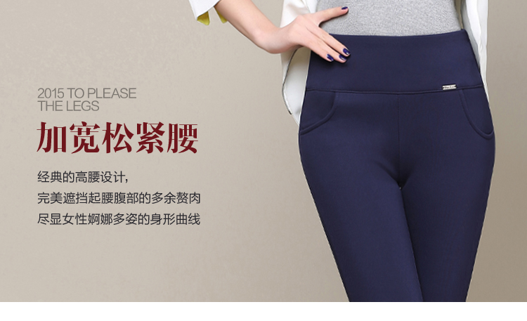 苏嫚儿 2016 秋冬季女装新款 韩版大码修身pu加绒显瘦弹力打底裤  G3362 图片色 L