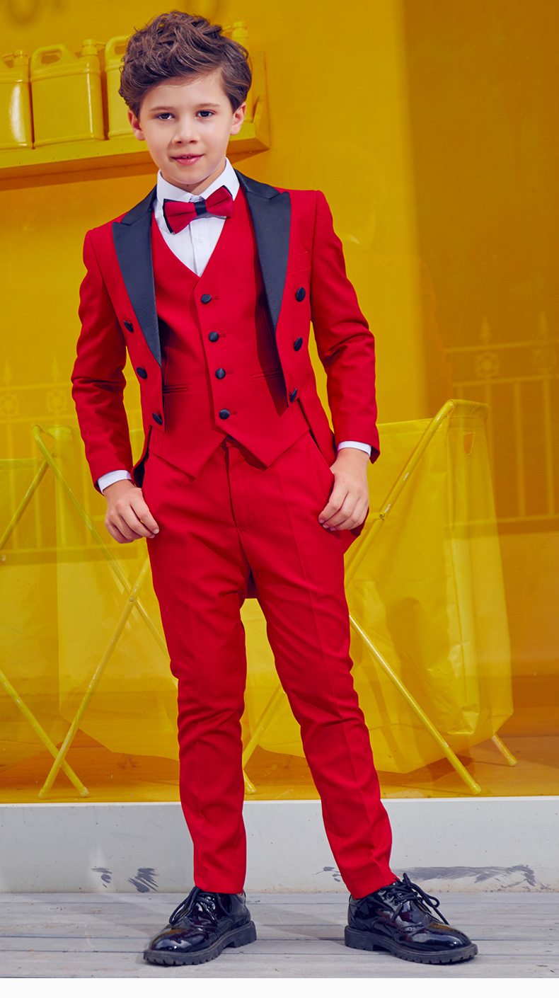 童悠品儿童花童燕尾服礼服套装钢琴演出服男童小西装宝宝西服英伦时尚