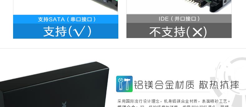 SSK飚王 HE-S3300品致移动硬盘盒3.5寸 USB3.0 SATA串口台式电脑硬盘