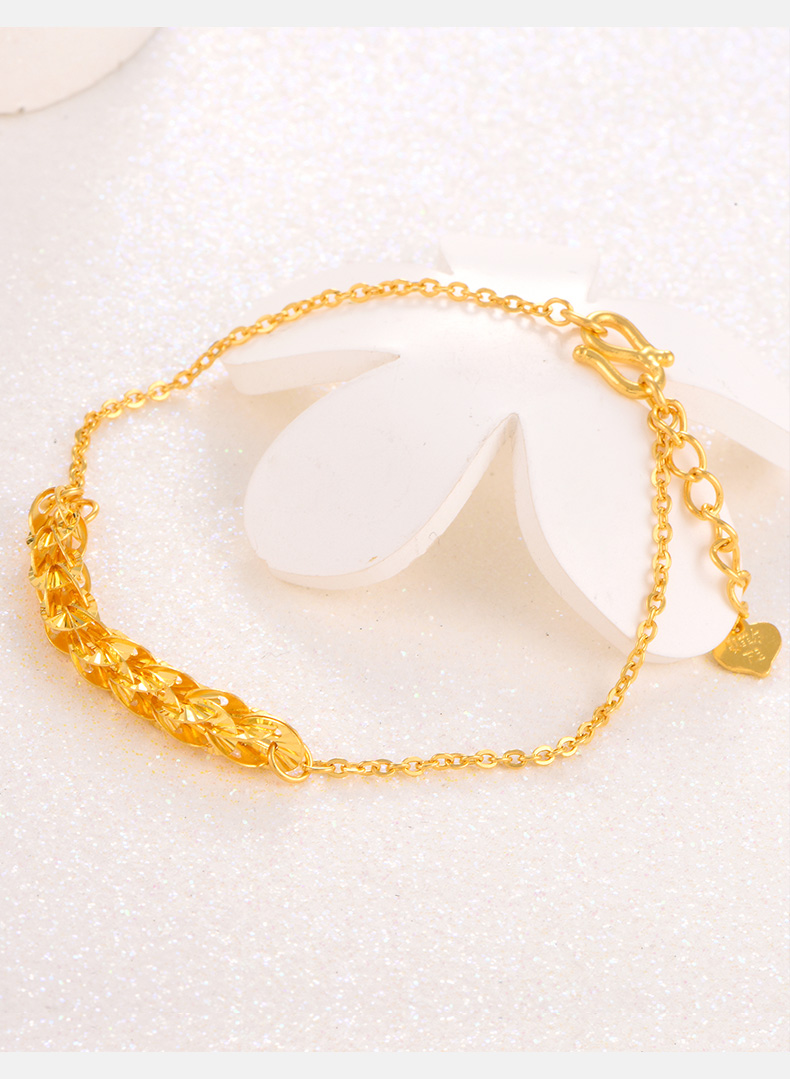 赛菲尔珠宝无焊料黄金手链女经典凤尾手链足金9999金手链黄金首饰计价