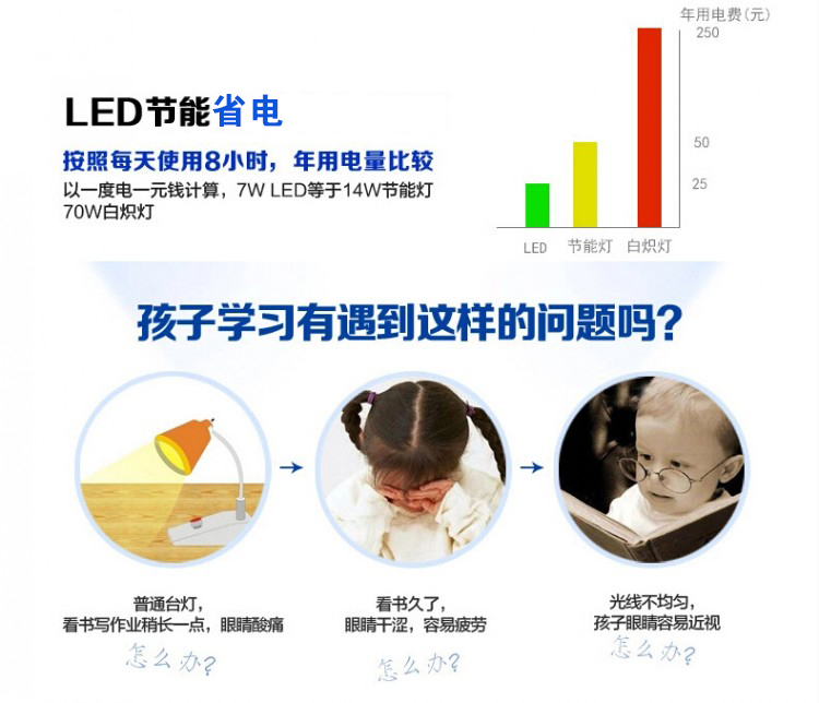 金卫士触摸护眼灯 学生护眼灯Led晶片台灯学习工作台灯T2