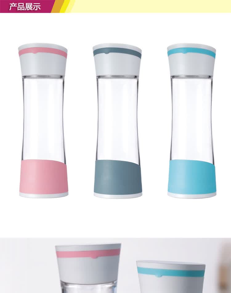 越龙兴 水杯450ml 创意玻璃办公杯 浅灰色 450ml