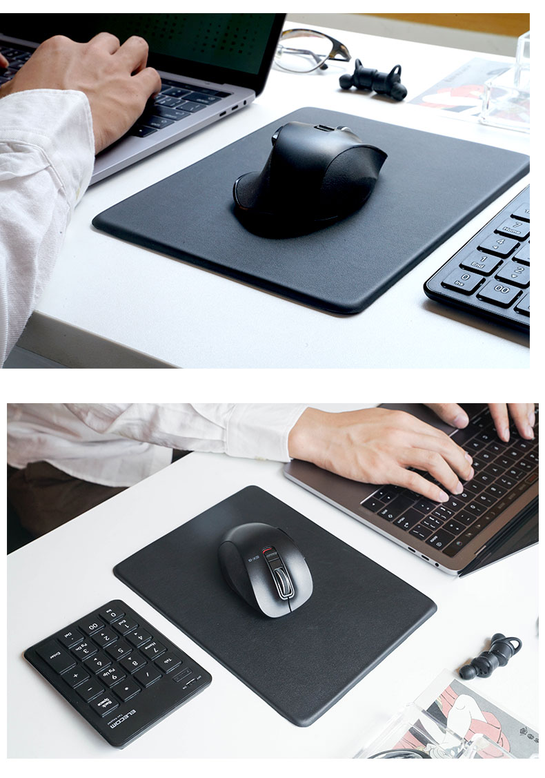 宜丽客elecom鼠标垫小号pu皮纹办公鼠标垫电竞垫游戏防水防滑易清洗皮