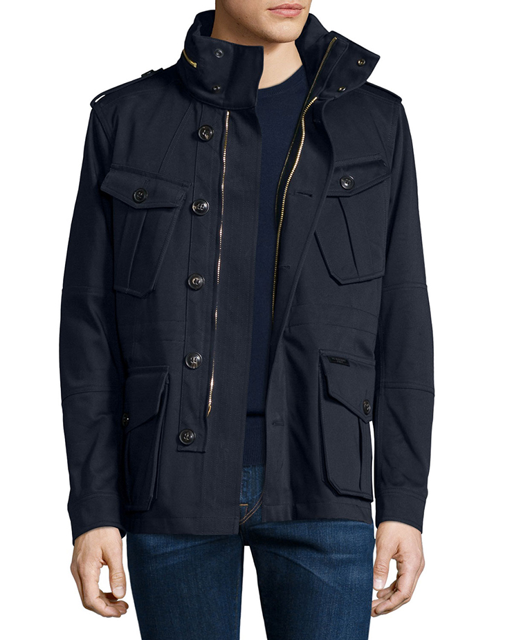 burberry brit/巴宝莉 男士时尚立领纯色拉链夹克 保暖外套 30327705