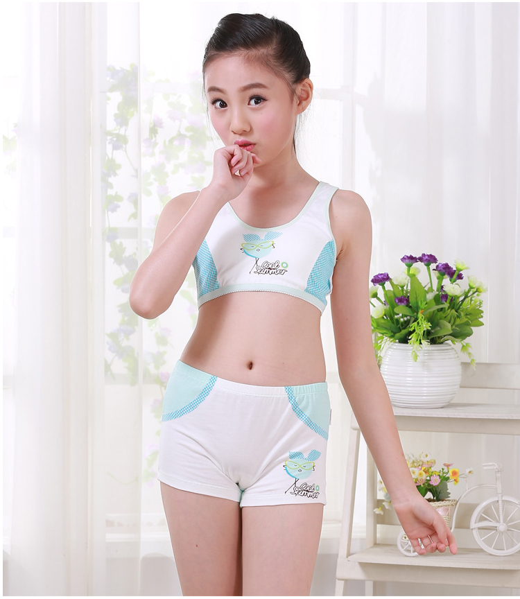 女童内衣小背心儿童文胸发育期棉小女孩胸罩夏学生抹胸少女文胸波点花