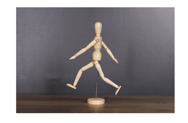 集思美关节人摆件美术素描木偶人模型摆设部分关节可调动小号11cm