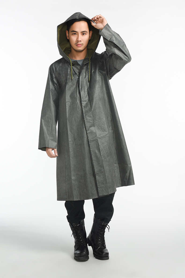际华营地 87式大斗带袖连帽雨衣 军迷用品 男军迷装 老式雨衣 可防