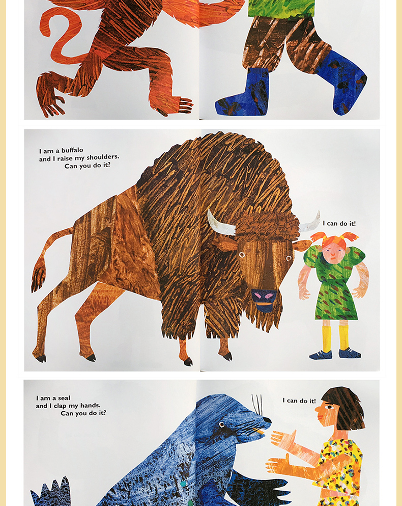 《英文原版 从头到脚 from head to toe 大开本平装绘本 eric carle》