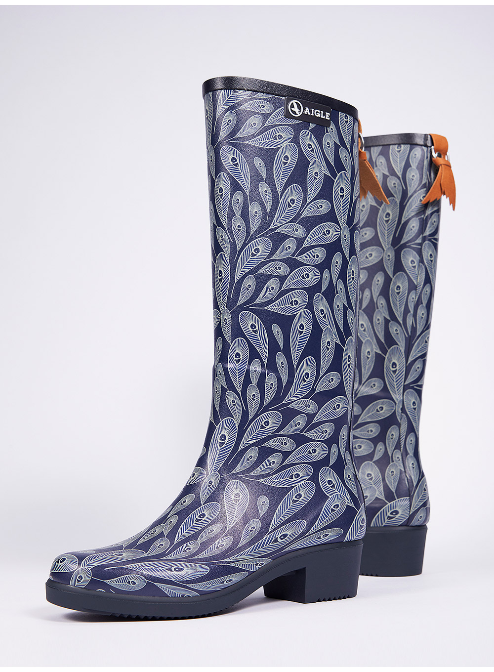 aigle艾高mis jul print女款高帮印花休闲舒适环保材质手工雨靴 冷杉