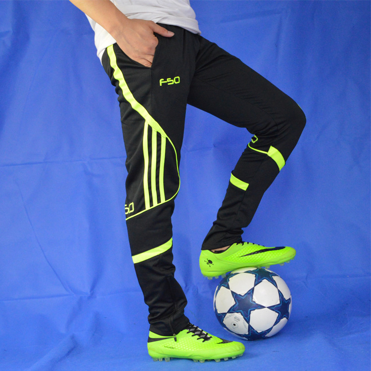 f50足球长裤 男 收腿裤收小腿足球服 足球训练裤 运动长裤小腿裤 黄色