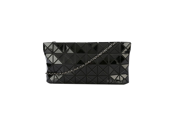 issey miyake 三宅一生 女士菱格链条单肩包 黑色 f
