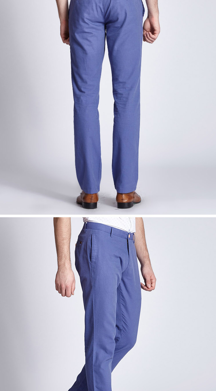 ucla 2018新款春夏 男装 商务时尚 透气修身 休闲长裤 蓝色/i 36_ 3折