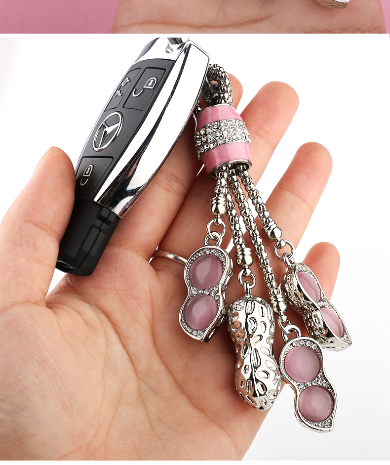 汽车钥匙扣适用奔驰宝马凯迪拉克保时捷奥迪路虎钥匙链女高档水晶镶钻