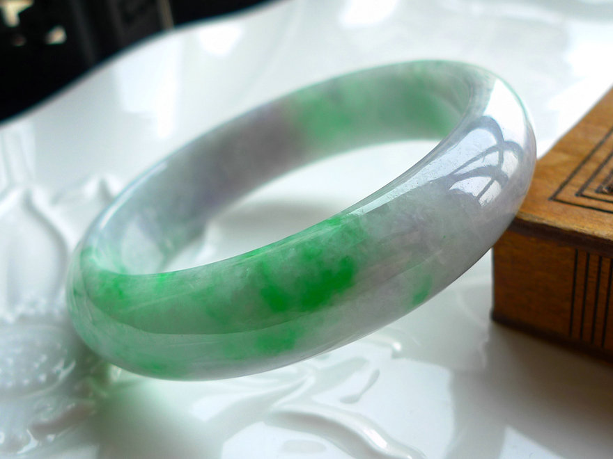 达源翡翠 冰糯种阳绿手镯 53.61g
