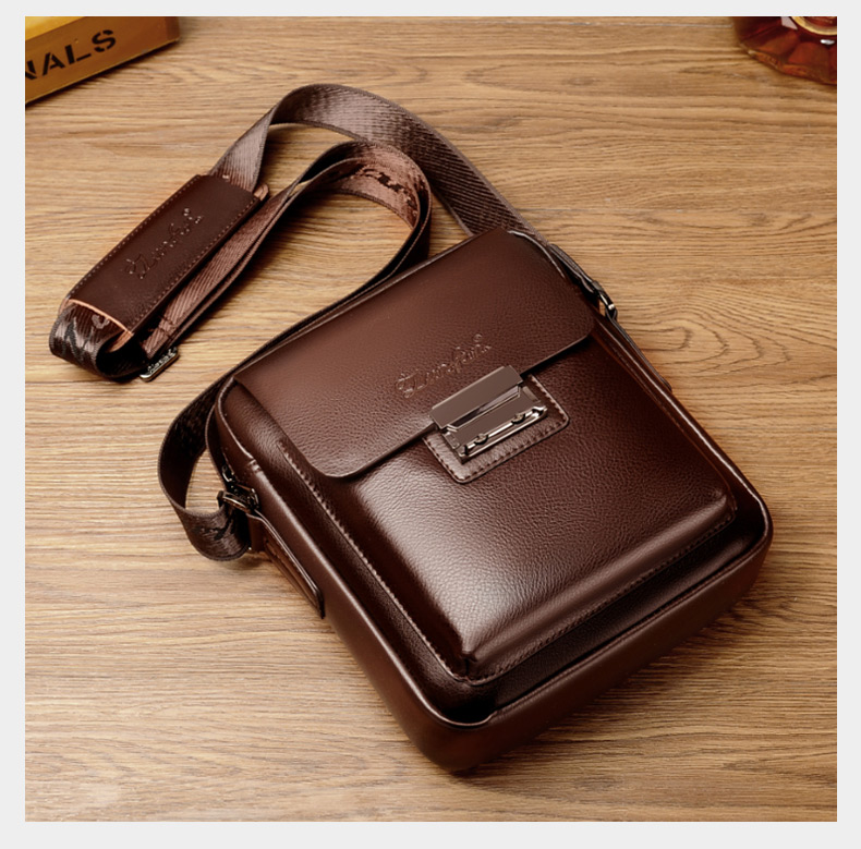 商务休闲防盗小背包男士复古大容量密码锁中老年包包2018新款韩版潮