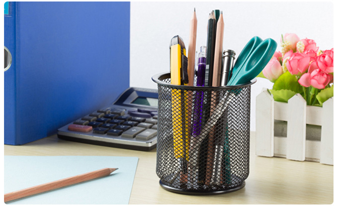 史泰博办公用品 史泰博 b101 笔筒 96*96*103mm 黑/银qhck 黑色【图片