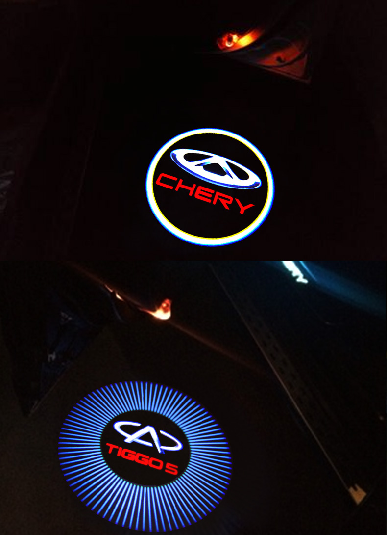 廷彪适用于瑞虎5迎宾灯奇瑞瑞虎5专用镭射灯投影灯照地灯led灯改装免