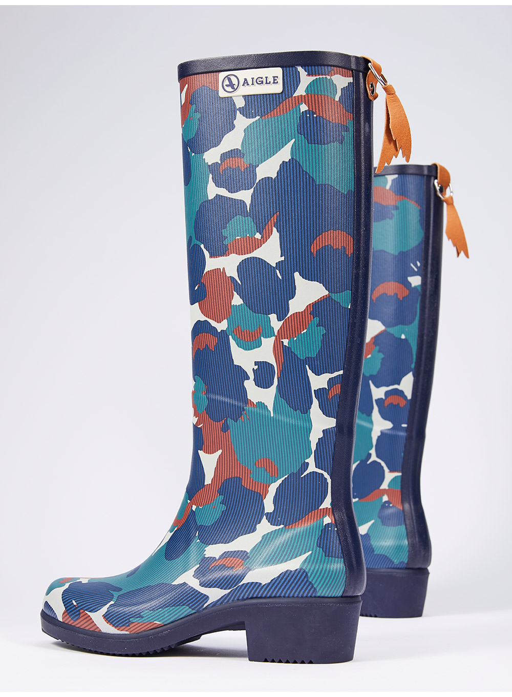 aigle艾高mis jul print女款高帮印花休闲舒适环保材质手工雨靴 冷杉