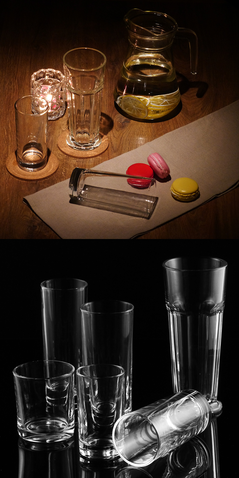 boocho 加厚直身玻璃杯子 透明水杯茶杯 家用果汁牛奶杯 300毫升